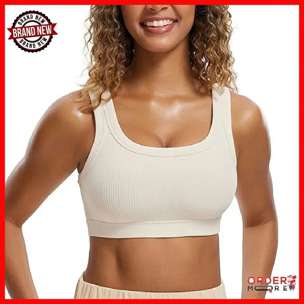 Wireless Medium Impact Sports Bra with Removable Pads U Back Design